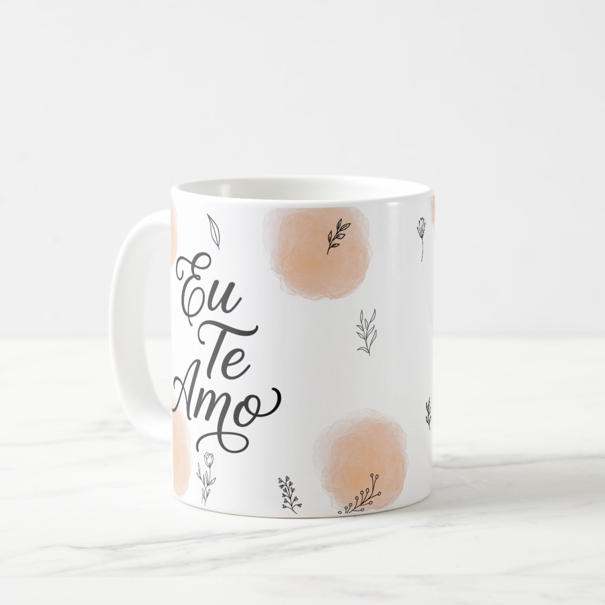 Caneca Personalizada Declação de Amor Eu Te Amo - Branca