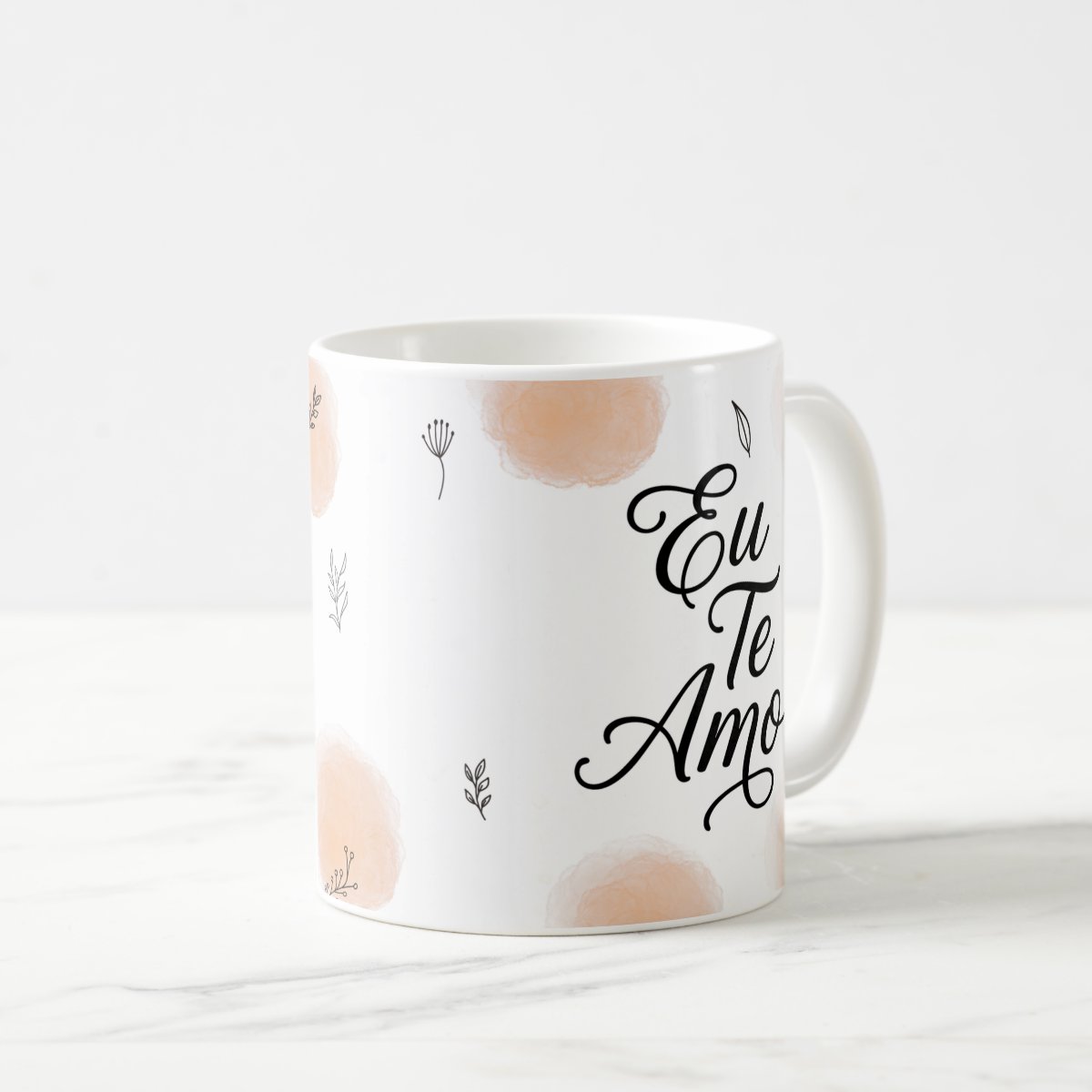 Caneca Personalizada Declação de Amor Eu Te Amo - Branca