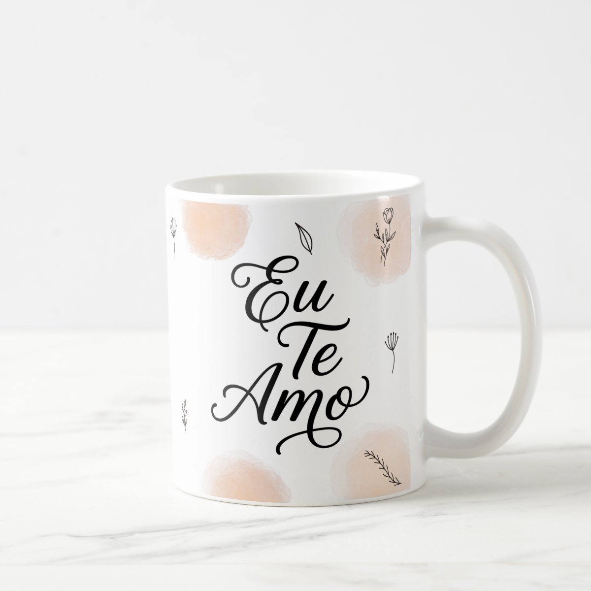 Caneca Personalizada Declação de Amor Eu Te Amo - Branca