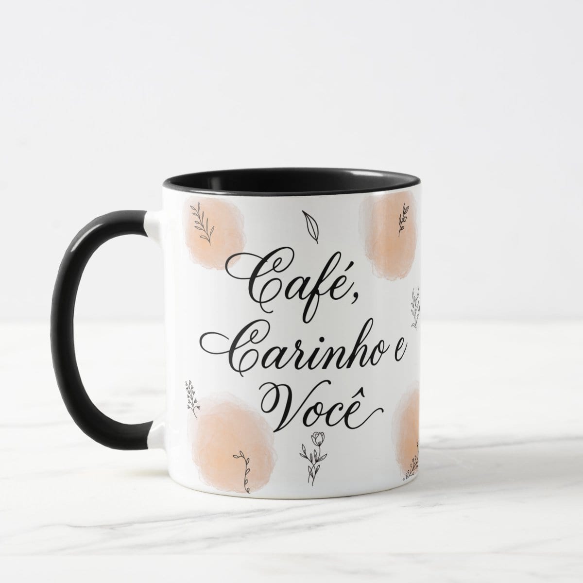 Caneca Café Carinho e Você - Preta