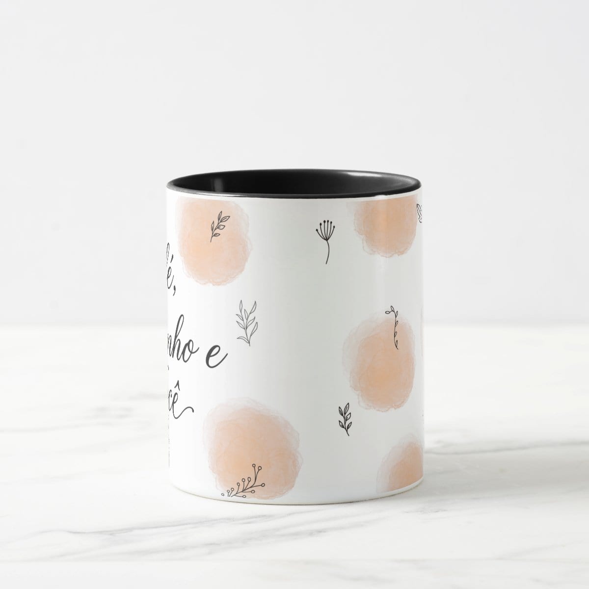 Caneca Café Carinho e Você - Preta