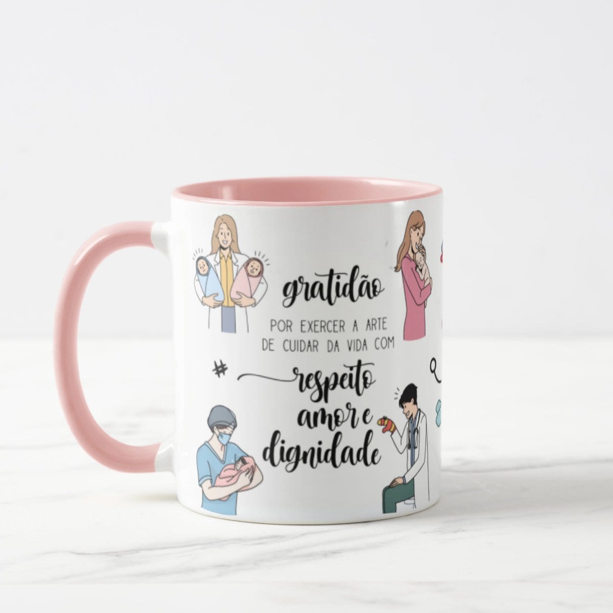Caneca Personalizada Pediatria Presente Médicina Pediátria  - Rosa