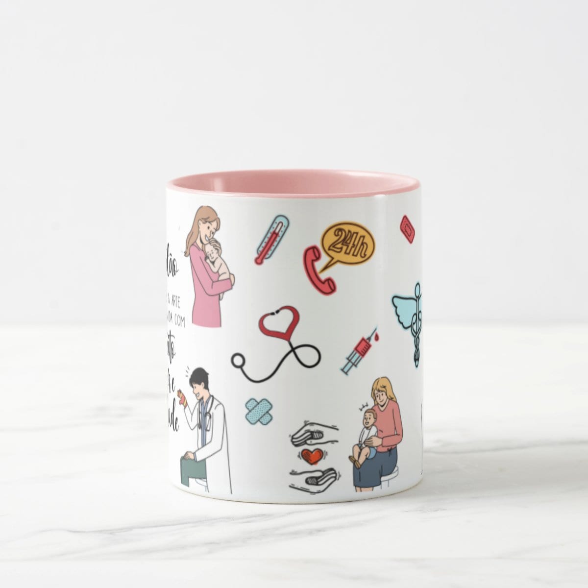 Caneca Personalizada Pediatria Presente Médicina Pediátria  - Rosa