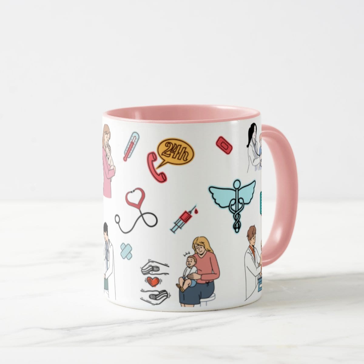 Caneca Personalizada Pediatria Presente Médicina Pediátria  - Rosa