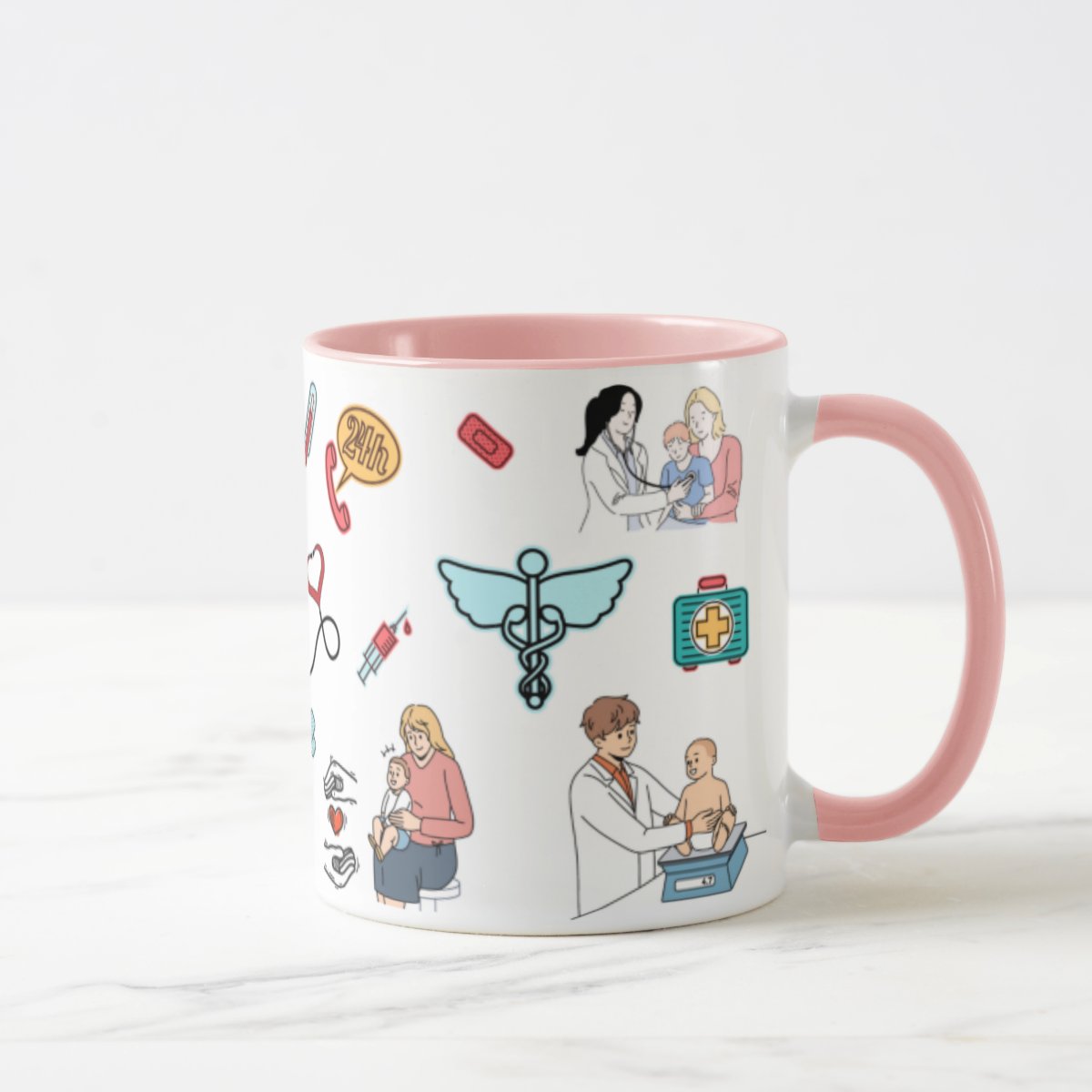Caneca Personalizada Pediatria Presente Médicina Pediátria  - Rosa