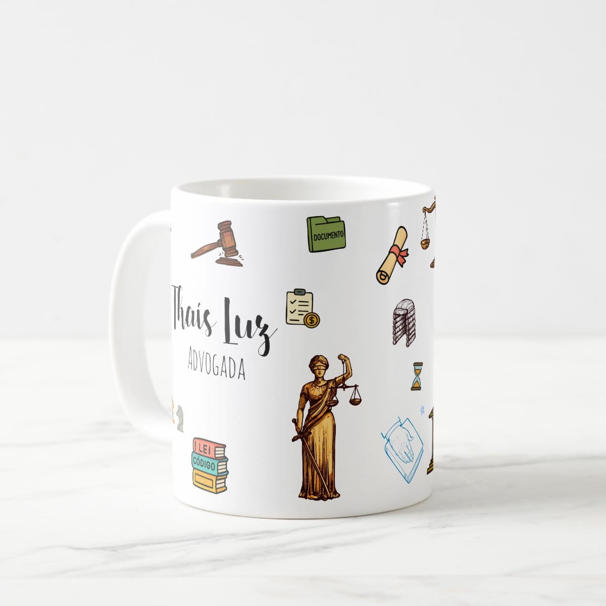Caneca Direito com Nome Personalizada - Branca