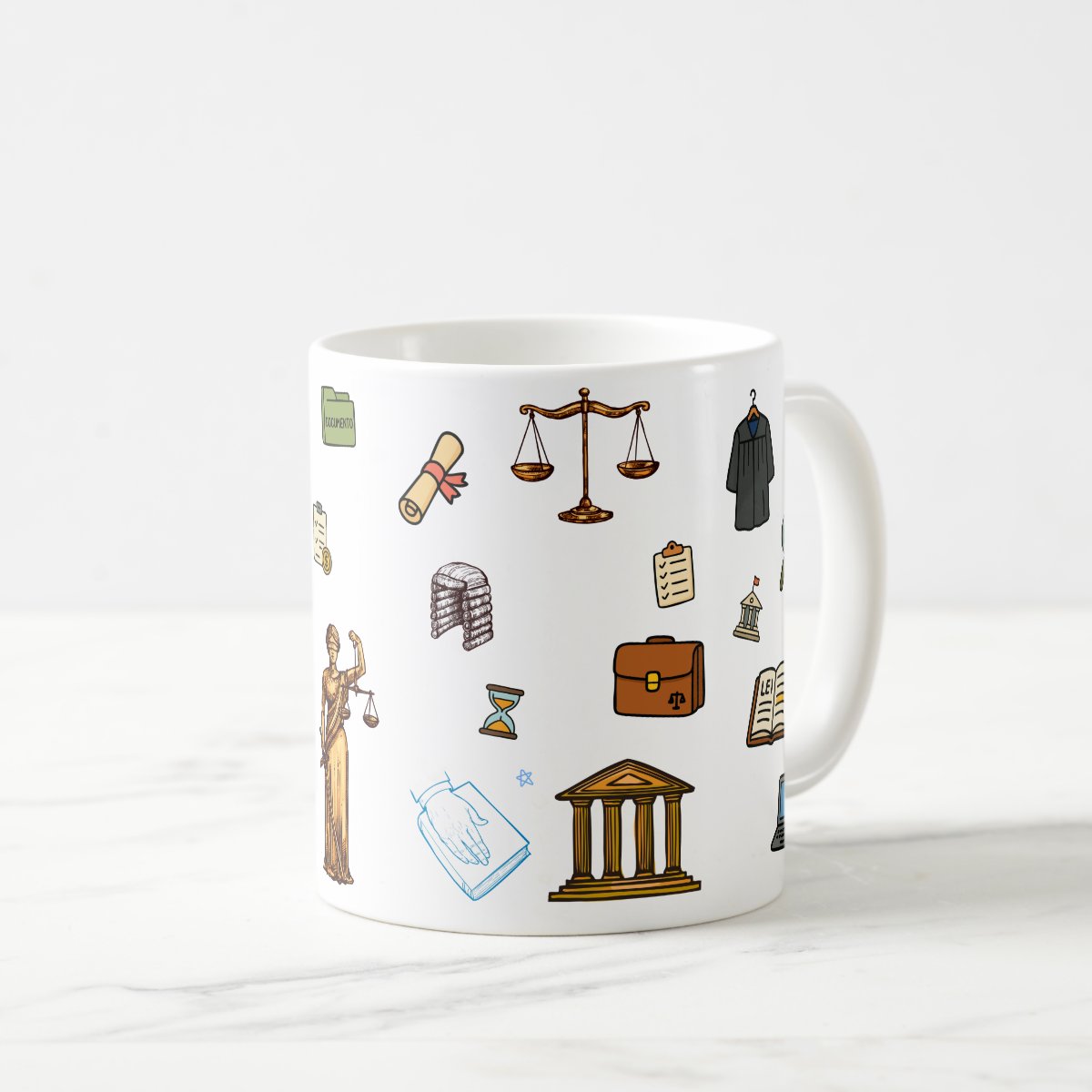 Caneca Direito com Nome Personalizada - Branca