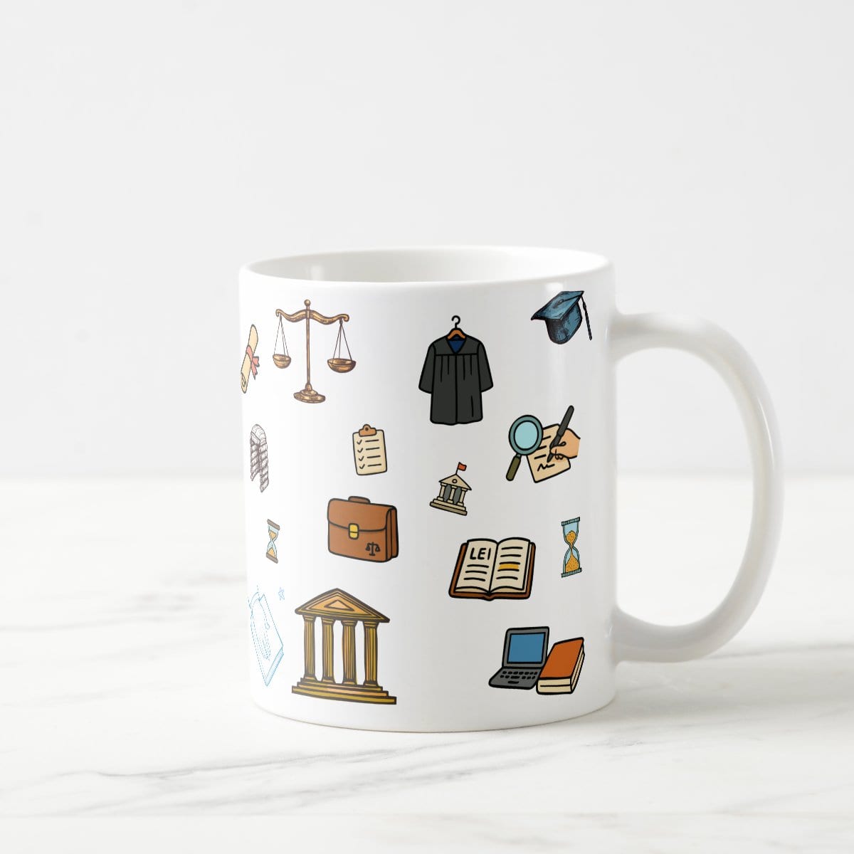 Caneca Direito com Nome Personalizada - Branca