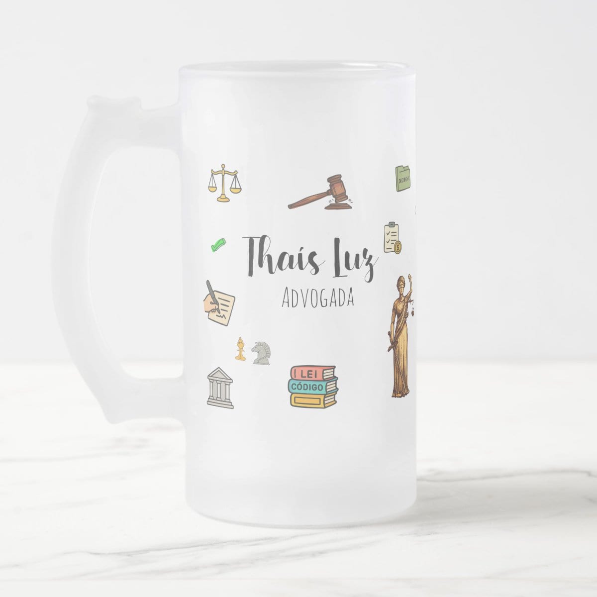 Caneca Direito com Nome Personalizada - Chopp - Profissões
