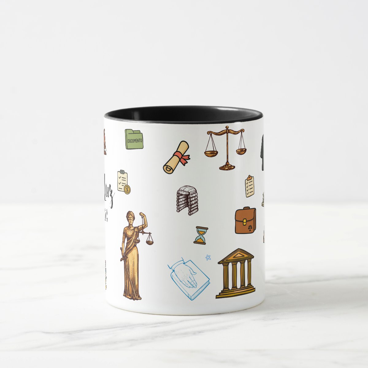 Caneca Direito com Nome Personalizada - Preta
