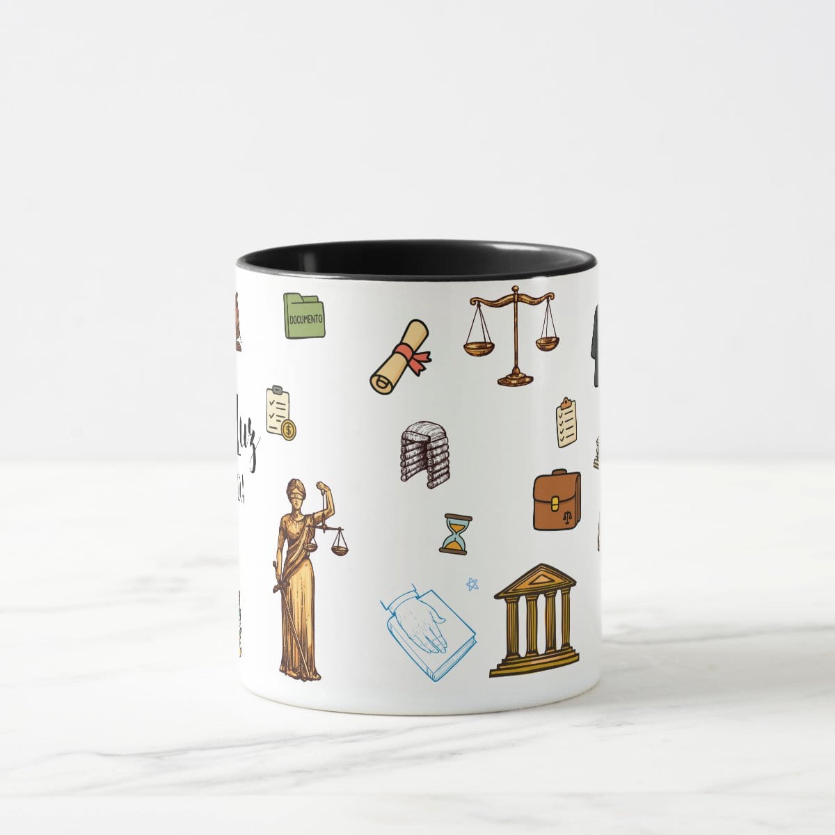 Caneca Direito com Nome Personalizada - Preta