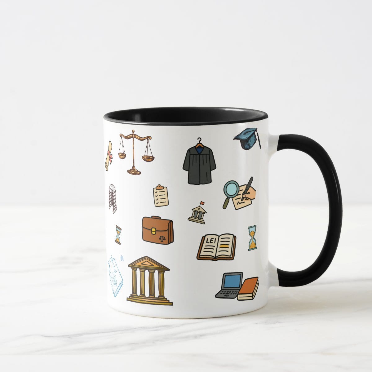 Caneca Direito com Nome Personalizada - Preta