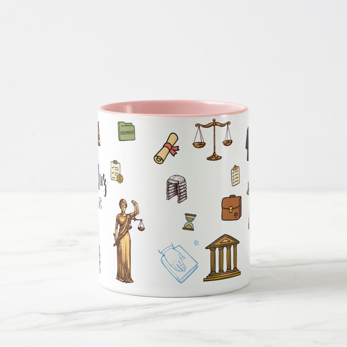 Caneca Direito com Nome Personalizada - Rosa