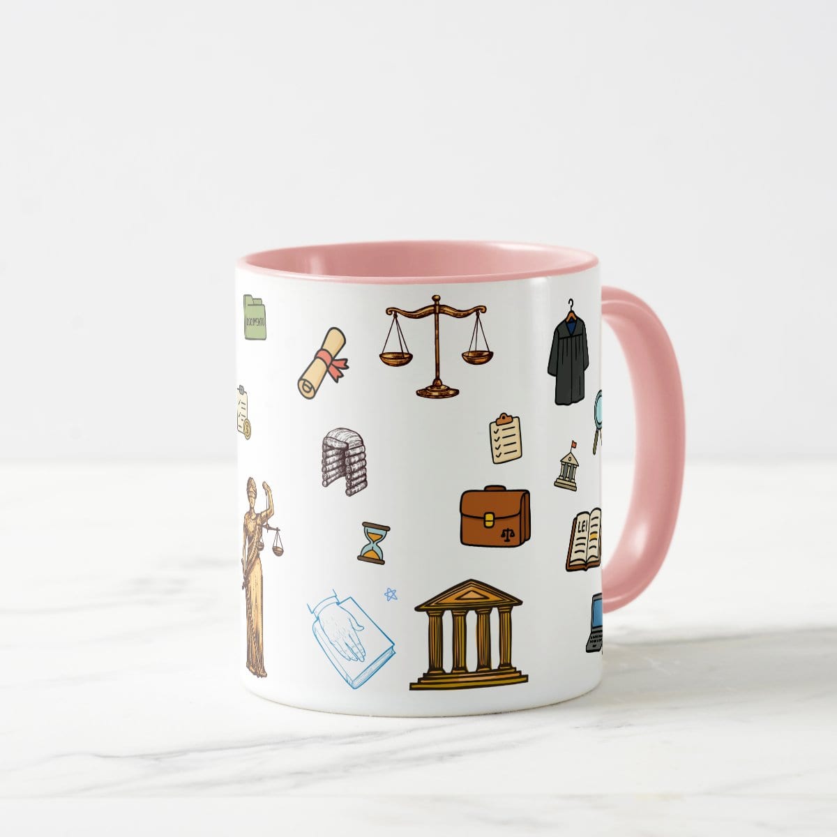 Caneca Direito com Nome Personalizada - Rosa
