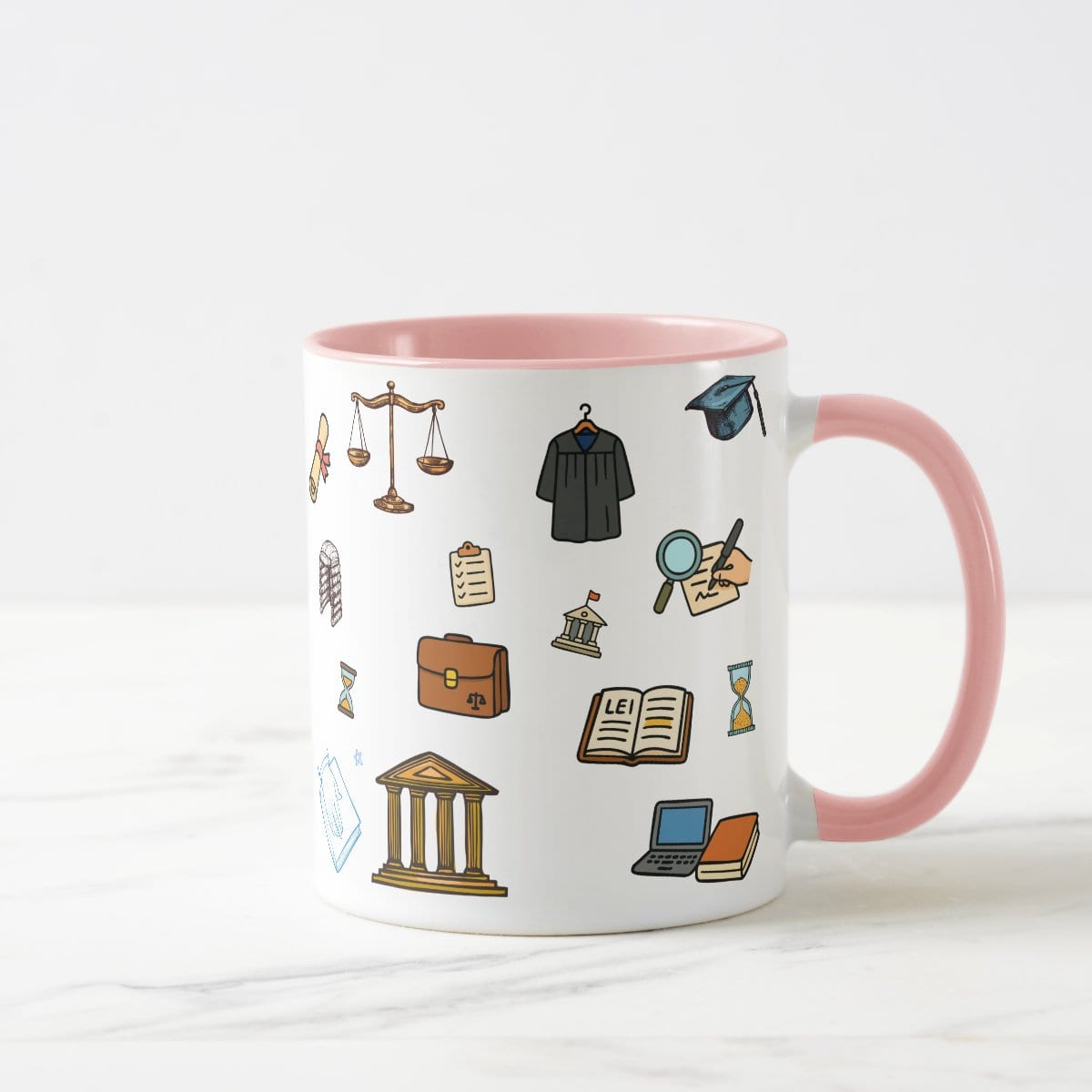 Caneca Direito com Nome Personalizada - Rosa