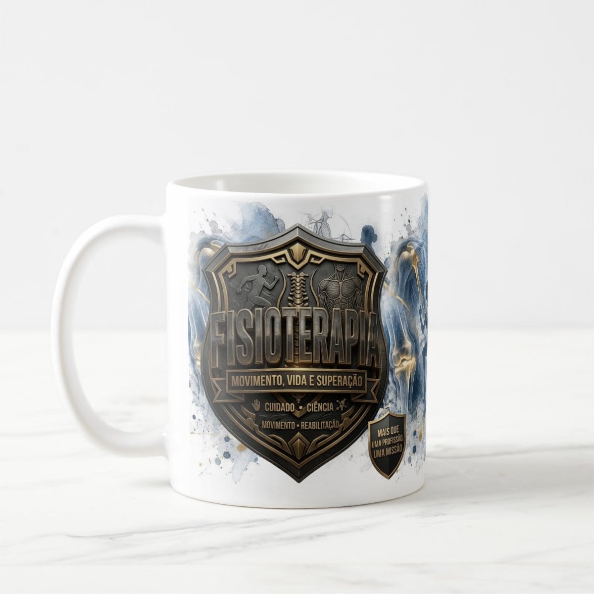 Caneca Fisioterapia Branca Presente Fisioterapeuta Profissão Pronta Entrega