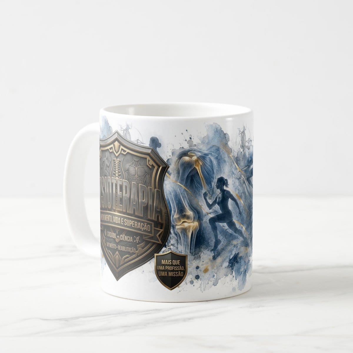 Caneca Fisioterapia Branca Presente Fisioterapeuta Profissão Pronta Entrega