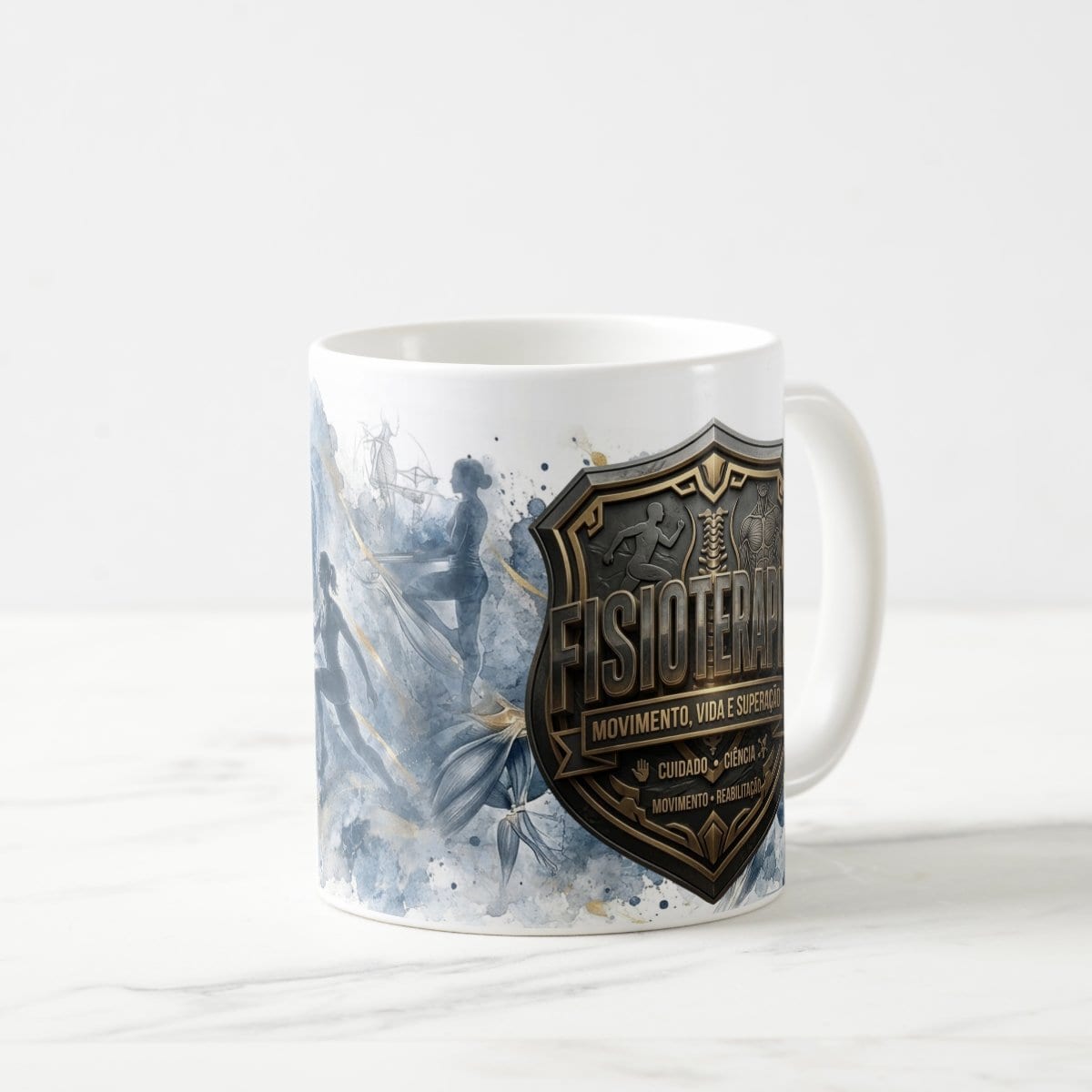 Caneca Fisioterapia Branca Presente Fisioterapeuta Profissão Pronta Entrega