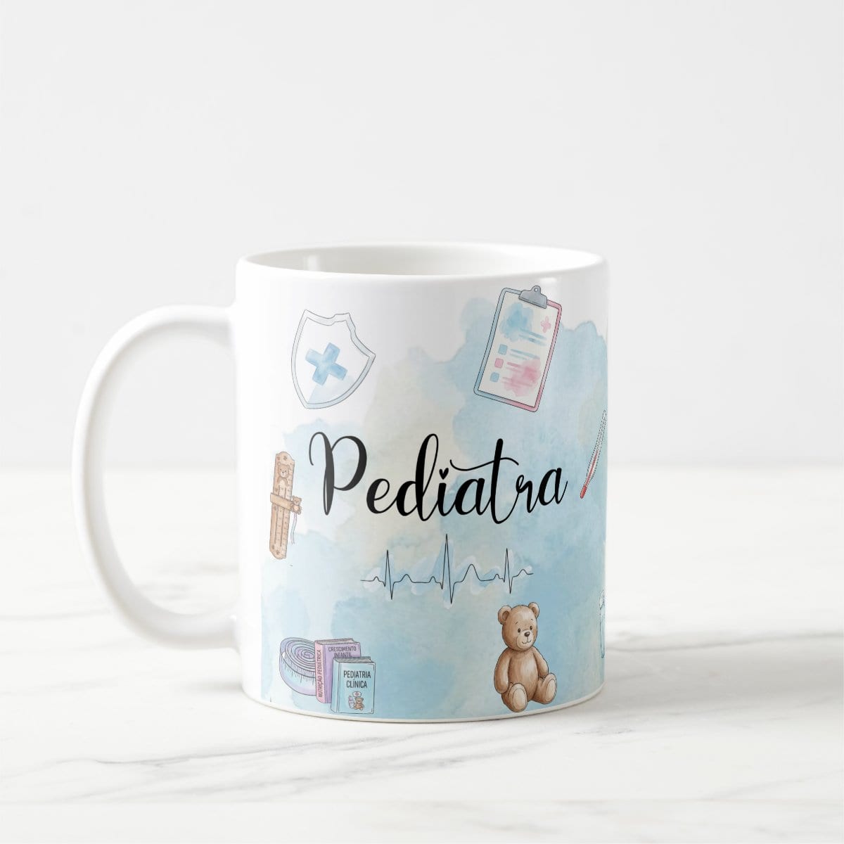 Caneca Medicina Pediatra Pronta Entrega Presente Médico Profissões
