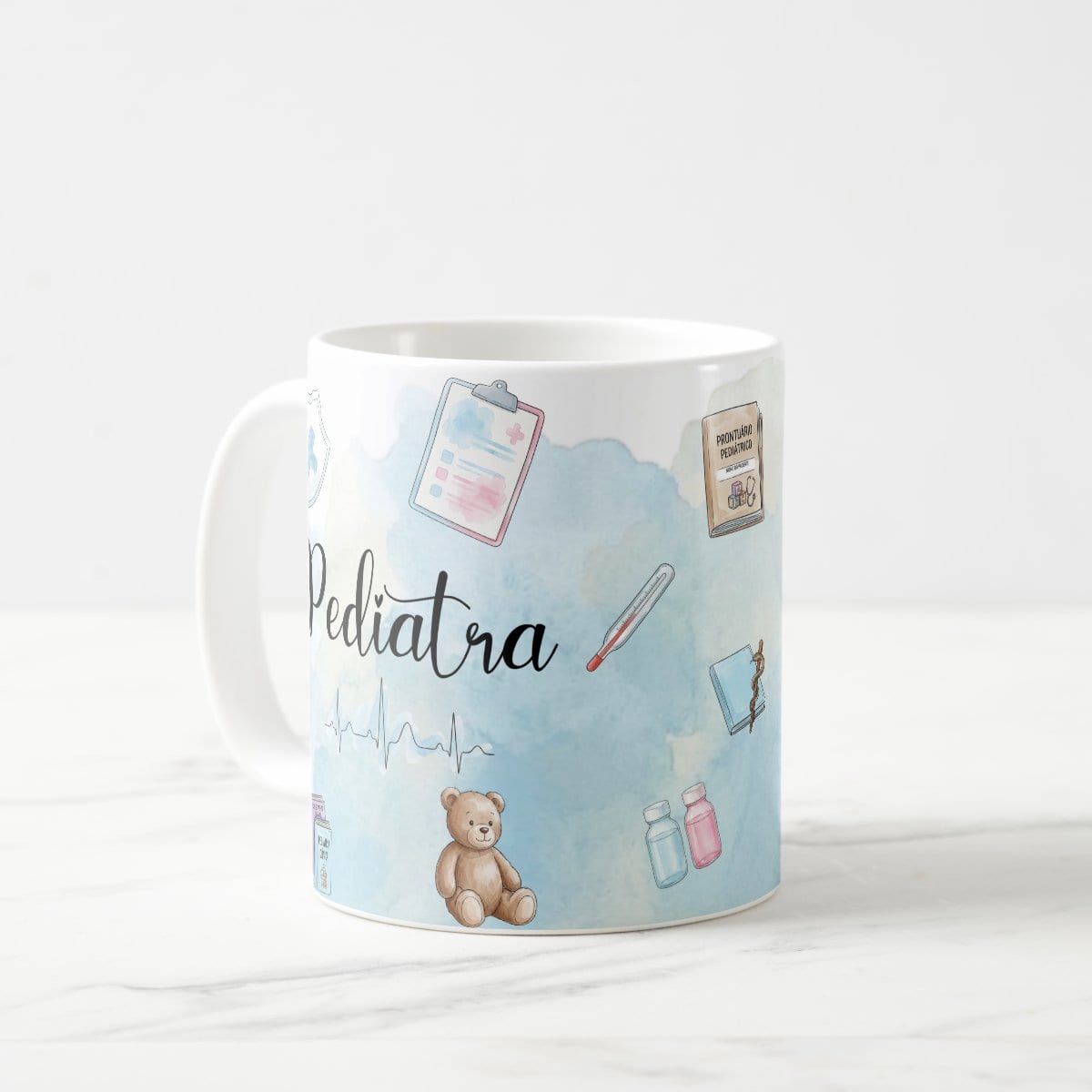 Caneca Medicina Pediatra Pronta Entrega Presente Médico Profissões